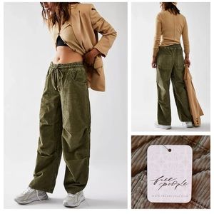NWT Free People Modern Love Cord Jeans in Basil - Small